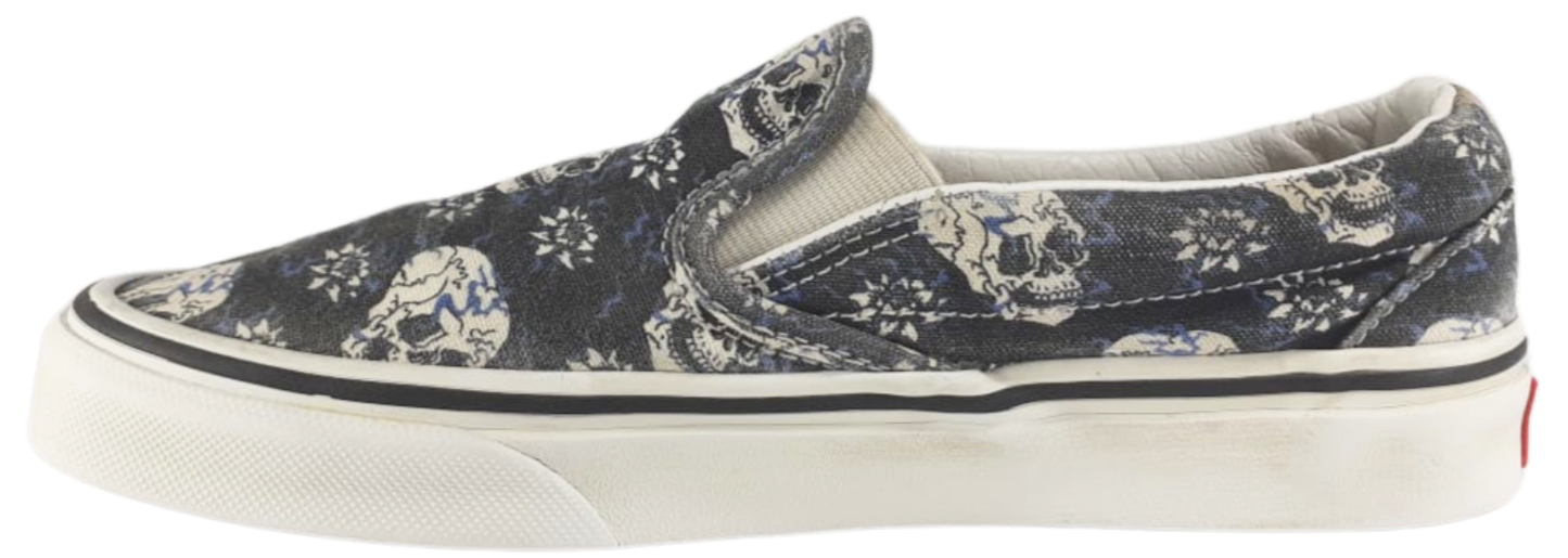 Vans Classic Slip On Flash Skulls Black White