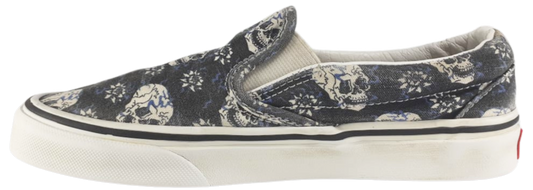 Vans Classic Slip On Flash Skulls Black White