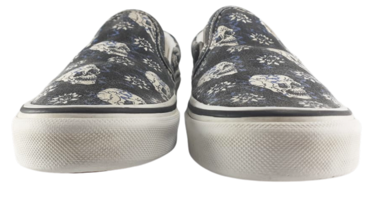 Vans Classic Slip On Flash Skulls Black White