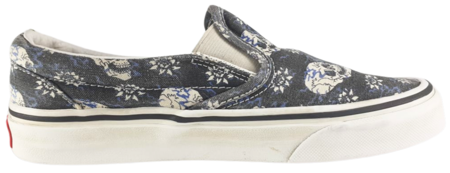 Vans Classic Slip On Flash Skulls Black White