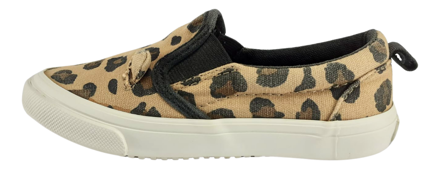 Leopard-Print Canvas Slip-Ons For Toddler Girls