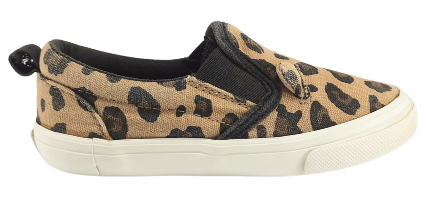 Leopard-Print Canvas Slip-Ons For Toddler Girls