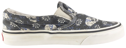 Vans Classic Slip On Flash Skulls Black White