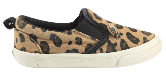 Leopard-Print Canvas Slip-Ons For Toddler Girls